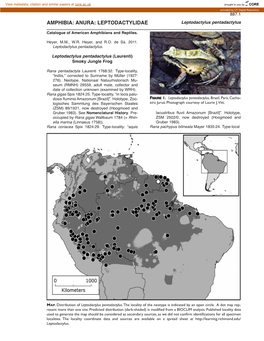AMPHIBIA: ANURA: LEPTODACTYLIDAE Leptodactylus Pentadactylus