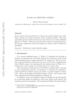 A Note on Relativistic Rocketry