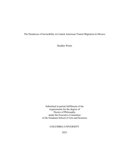 The Paradoxes of Im/Mobility in Central American Transit Migration in Mexico