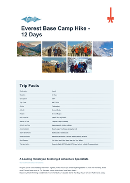 Everest Base Camp Hike - 12 Days