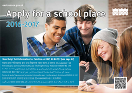 Apply for a School Place 2016-2017