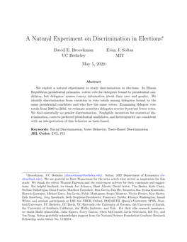 A Natural Experiment on Discrimination in Elections