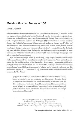 Marsh's Man and Nature At