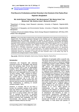 First Record of Collembola and Their Diversity in the Charland of the Padma River