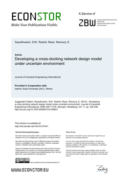 Developing a Cross-Docking Network Design Model Under Uncertain Environment