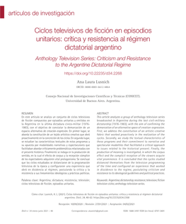 Ciclos Televisivos De Ficción En Episodios Unitarios: Crítica Y