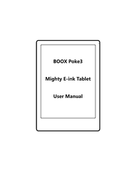 BOOX Poke3 Mighty E-Ink Tablet User Manual