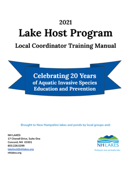 Lake Host Program Local Coordinator Training Manual