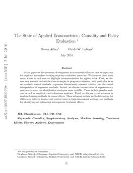 The State of Applied Econometrics