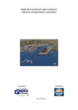 Port of Walvis Bay Sadc Gateway Strategic Environmental Assessment