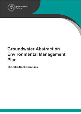 Groundwater Abstraction Environmental Management Plan