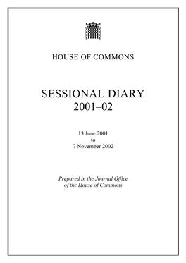 Sessional Diary 2001–02