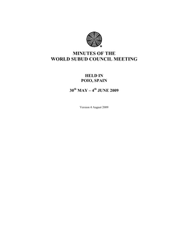 Minutes of the World Subud Council Meeting