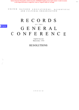 Records of the General Conference, Eighth Session, Montevideo, 1954