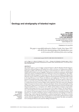 Geology and Stratigraphy of Istanbul Region