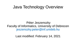 Java Technology Overview