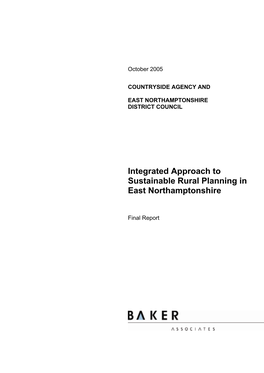 Integrated Approach to Sustainable Rural Planning in East Northamptonshire