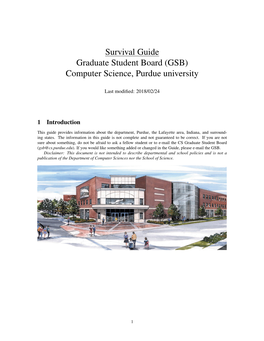 Survival Guide Graduate Student Board (GSB) Computer Science, Purdue University