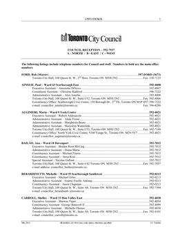 City Council Phone Directory