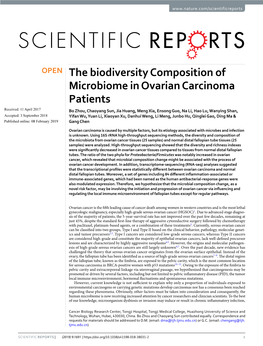 The Biodiversity Composition of Microbiome in Ovarian Carcinoma