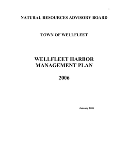 2006 Harbor Management Plan