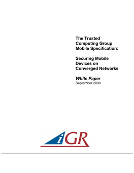 Securing Mobile Devices on Converged Networks White Paper