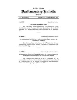 Parliamentary Bulletin