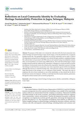 Reflections on Local Community Identity by Evaluating Heritage Sustainability Protection in Jugra, Selangor, Malaysia