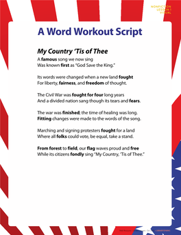 A Word Workout Script