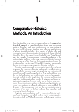 Comparative-Historical Methods: an Introduction