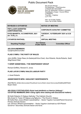 (Public Pack)Agenda Document for Corporate Scrutiny Committee, 16