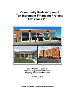 Community Redevelopment Tax Increment Financing Projects Tax Year 2019