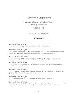 Theory of Computation