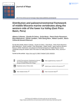 Distribution and Paleoenvironmental Framework of Middle Miocene Marine Vertebrates Along the Western Side of the Lower Ica Valley (East Pisco Basin, Peru)