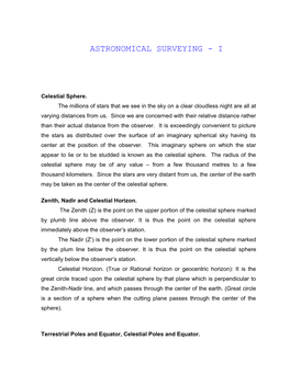 Astronomical Surveying