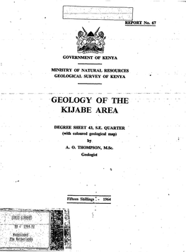 Geology of the Kijabe Area