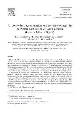 Airborne Dust Accumulation and Soil Development in the North-East Sector of Gran Canaria (Canary Islands, Spain)