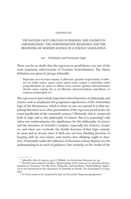 “Ubi Natura Facit Circulos in Essendo, Nos Facimus in Cognoscendo.” the Demonstrative Regressus and the Beginning of Modern Science in Catholic Scholastics