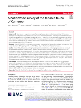 A Nationwide Survey of the Tabanid Fauna of Cameroon Silas L