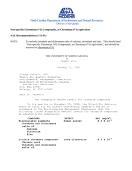 Non-Specific Chromium Compounds, As Chromium VI Equivalent