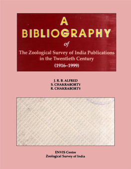 B~BL~06RAPHY of the Zoological Survey of India Publications in the Twentieth Century (1916-1999)