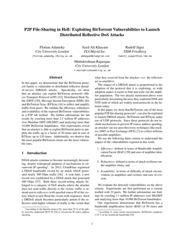 P2P File-Sharing in Hell: Exploiting Bittorrent Vulnerabilities to Launch Distributed Reflective Dos Attacks