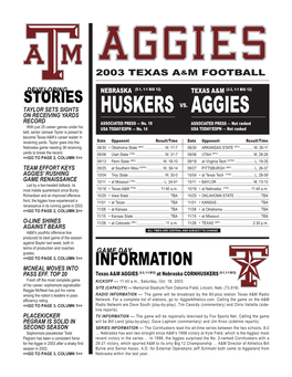 HUSKERS AGGIES on RECEIVING YARDS RECORD ASSOCIATED PRESS — No