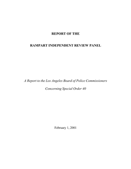 Report of the Rampart Independent Review Panel A