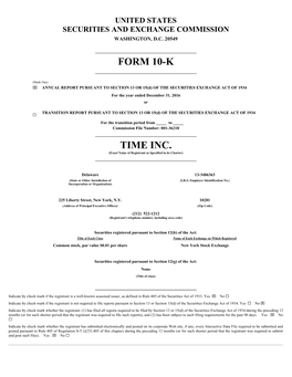 Form 10-K Time Inc