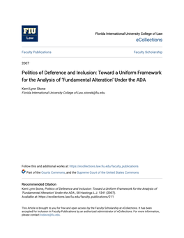 Fundamental Alteration’ Under the ADA