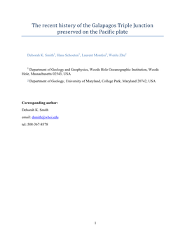 The Recent History of the Galapagos Triple Junction Preserved on the Pacific Plate