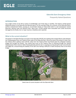 Edenville Dam Emergency Order Frequently Asked Questions