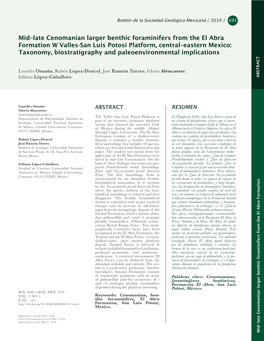 Mid–Late Cenomanian Larger Benthic Foraminifers from the El Abra