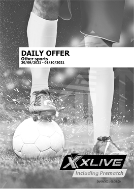DAILY OFFER Other Sports 30/09/2021 - 01/10/2021